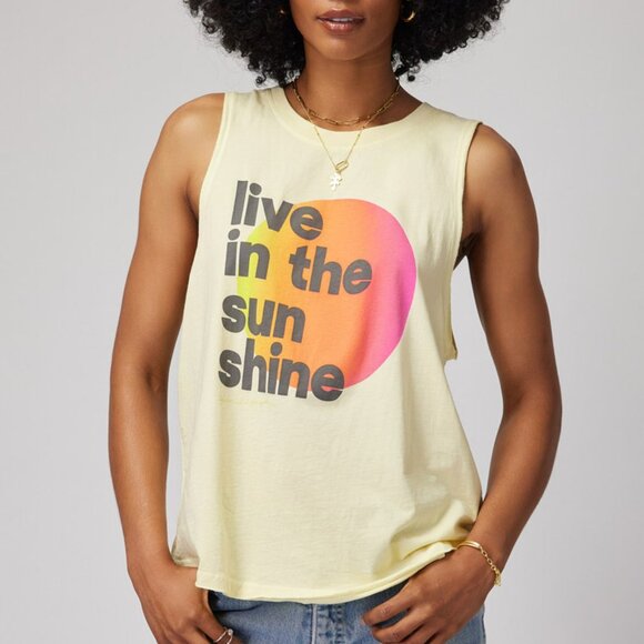 NWT -Spiritual Gangster: Sunshine Jade Muscle Tank - Picture 1 of 3